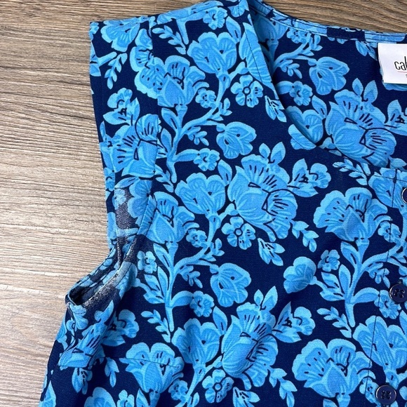 Cabi Java Dress Indigo Blue Floral Style #5265 Drawstring Waist, size small - Picture 4 of 10